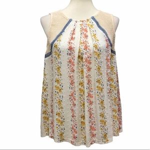 Hem and Thread Womens Floral Flowy Tank Top
